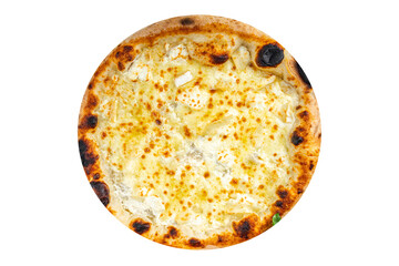 pizza four cheese fresh meal food snack on the table copy space food background rustic top view