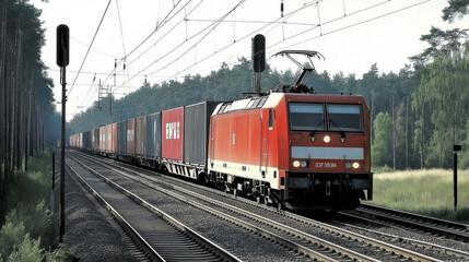 Fototapeta premium Güterzug mit Containern