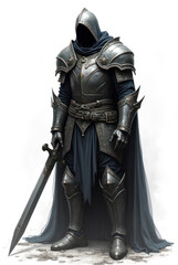Fallen Paladin in Shadowed Armor , dark fantasy aesthetic, high-detail illustration, epic fantasy artwork, character concept art, rich color palette, dark and gritty style.