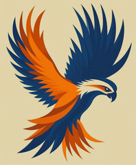 Fototapeta premium Bold Vector Graphic of a Majestic Eagle with Outstretched Wings