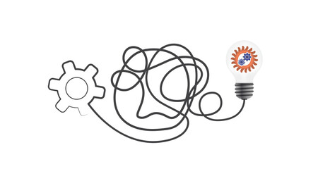 3d idea concept light bulb with wire, business idea vector. Business design to use for idea, brainstorm, learning, strategy, thinking, inspiration, teamwork projects. 
