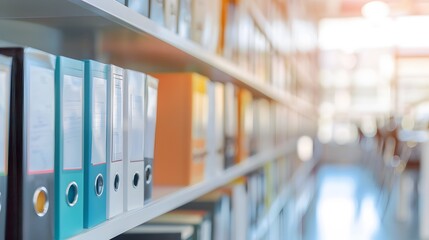 office shelves with folders
