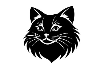 A vector logo featuring a cat's face 