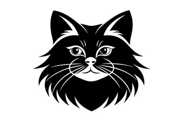 A vector logo featuring a cat's face 