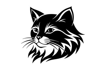 A vector logo featuring a cat's face 