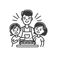 A Happy Family Baking Together