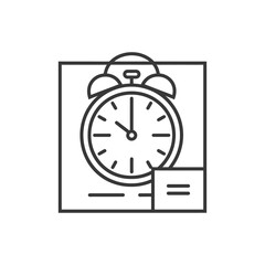 Obraz premium Alarm Clock Icon with Menu Symbol Inside Square Frame