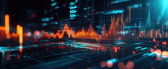 Stock market or forex trading graph in futuristic concept suitable for financial investment or Economic trends business idea and all art work design. Abstract finance background -