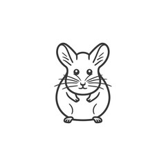 A Line Drawing of a Cute Hamster