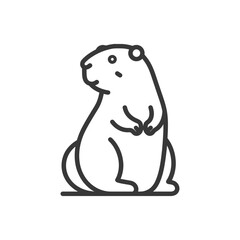 Obraz premium A line drawing of a groundhog standing on its hind legs