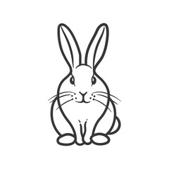 Obraz premium A Line Drawing of a Sitting Rabbit