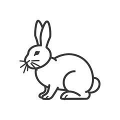 Obraz premium A Line Drawing of a Sitting Rabbit