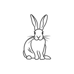 Obraz premium A Line Drawing of a Sitting Rabbit