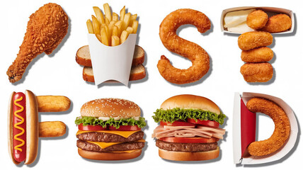 3d realistic burger and soda, fries potatoes. Vector illustration.