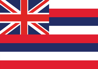 Hawaiian national flag. Hawaii flag. Vector illustration. 