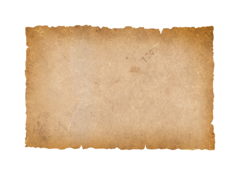  treasure map, paper scroll template, isolated, extracted on transparent background, png file