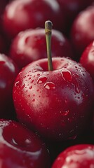 Cherries with Water Drops, Photo Realistic, Abstract Image, Texture, Pattern Background, Wallpaper, Cover and Screen of Smartphone, Cell Phone, Computer, Laptop, 9:16 and 16:9 Format