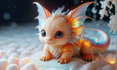 Obraz premium Adorable Baby Dragon