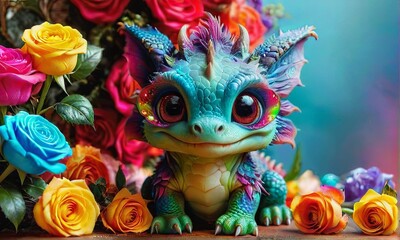 Baby Dragon with Sunglasses
