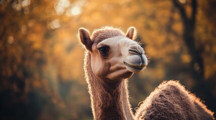 Obraz premium Camel Portrait in Golden Light