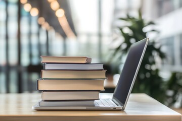 Books and Laptop in Modern Setting