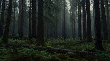 Obraz premium Forest in fog