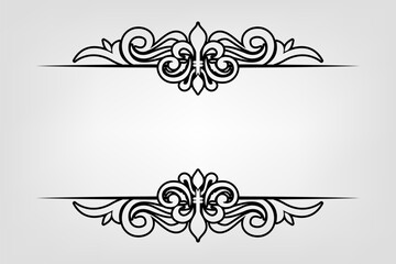 Classic Vintage Baroque Victorian Frames Separator Elements Classic Wedding Invitation