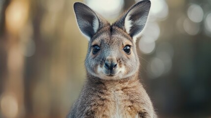 Close-up Portrait of a Young Kangaroo