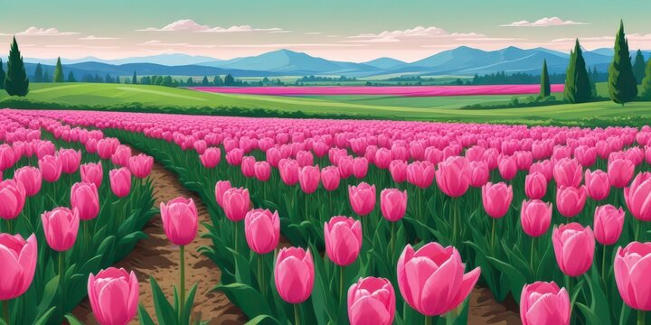 Tulips gardeb in Natherland flower beautiful
