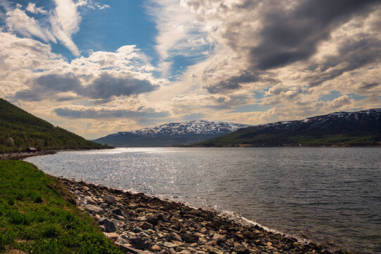 nature sceneries along the road from Alta to the island of mageroya