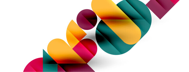 Round shapes, circles and lines minimal geometric background. Vector Illustration For Wallpaper, Banner, Background, Card, Book Illustration, landing page