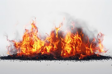 Intense Flames Erupting from a Dark Surface