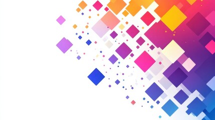 An abstract multicolor background with squares