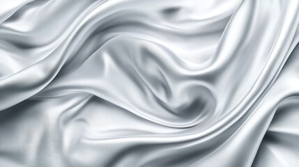 Obraz premium Close-up of Draped Silver Fabric with Smooth, Flowing Texture