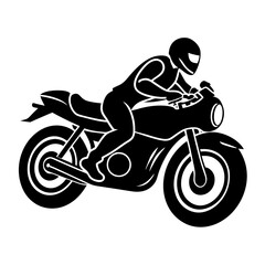 Action shot of a motorbike silhouette vector illustration