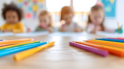 back to school with crayons