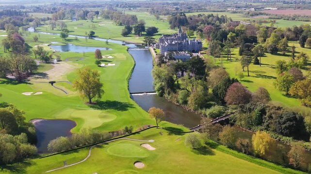 Beautifil scenery of Adare village in Co. Limerick at summer. Ireland