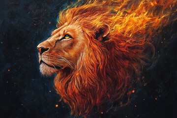 fantasy fire lion 