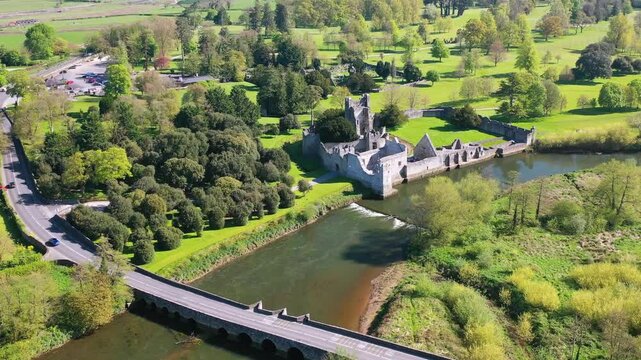 Ruins of the Adare castle at summer, Co. Limerick. Ireland