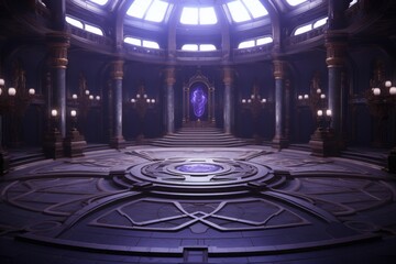 Obraz premium Grand Hall Interior: A Mystical Fantasy Architecture