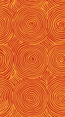 Fototapeta premium Red Circles, Balls, Spheres, Spirals, on Orange Background, Abstract Image, Texture, Pattern, Wallpaper, Cover and Screen of Smartphone, Cell Phone, Computer, Laptop, 9:16 and 16:9 Format