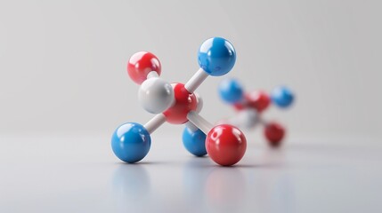 Colorful Molecular Model on a White Background