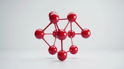 Obraz premium Red Abstract Molecular Structure