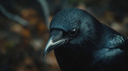 Naklejka premium Close Up of a Raven's Head