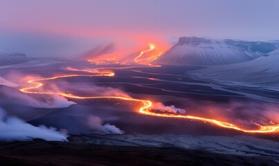 Close-up volcano eruption 
