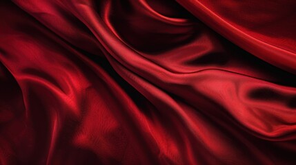 Obraz premium Red Satin Fabric Draped with Subtle Waves