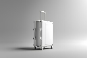 Sleek White Luggage on Wheels for Modern Travelers