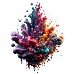 Fluid colors splashing from surfaces 
