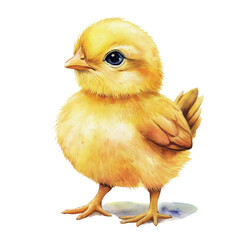 illustration of baby chick, baby chicken isolated on white