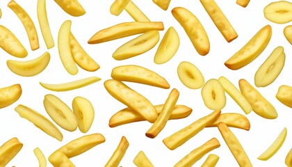 Fototapeta premium Crispy Golden French Fries Isolated on white Background